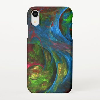Genesis Blue Abstract Art Glossy Iphone Xr Case by OniArts at Zazzle