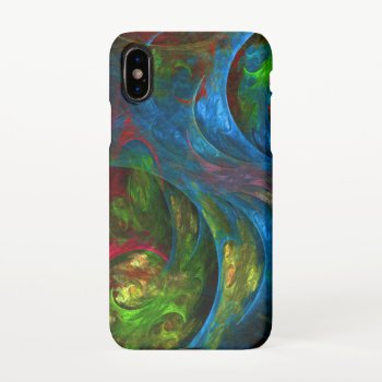 Genesis Blue Abstract Art Glossy Iphone Xs Case by OniArts at Zazzle