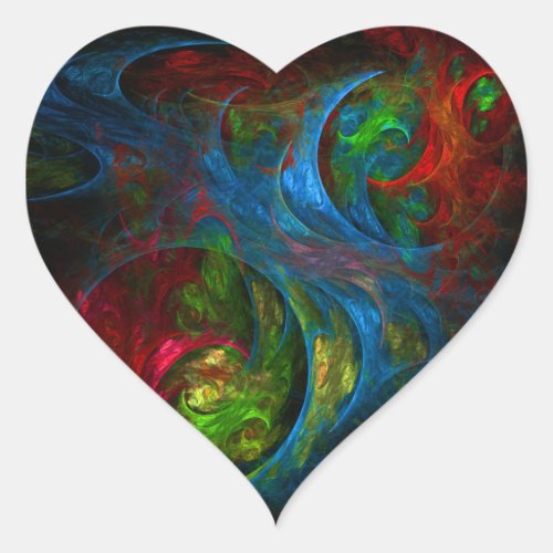 Genesis Blue Abstract Art Heart Sticker