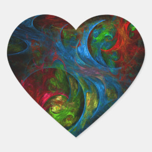 Genesis Blue Abstract Art Heart Sticker