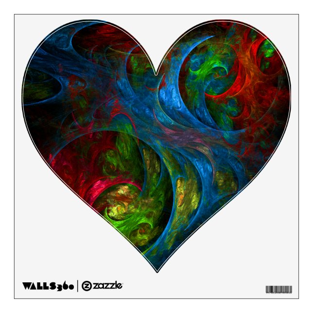 Genesis Blue Abstract Art Heart Wall Sticker (Front)