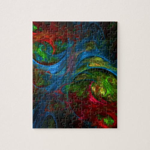 Genesis Blue Abstract Art Jigsaw Puzzle