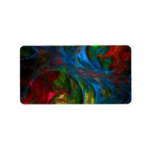 Genesis Blue Abstract Art Label