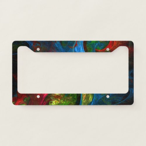 Genesis Blue Abstract Art License Plate Frame