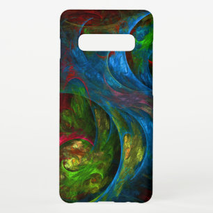 Genesis Blue Abstract Art Matte Samsung Galaxy S10+ Case