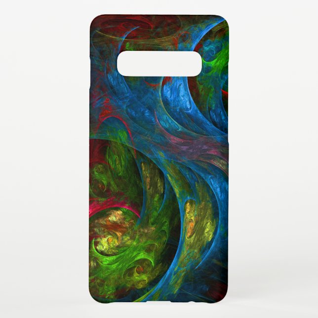 Genesis Blue Abstract Art Matte Samsung Galaxy Case (Back)