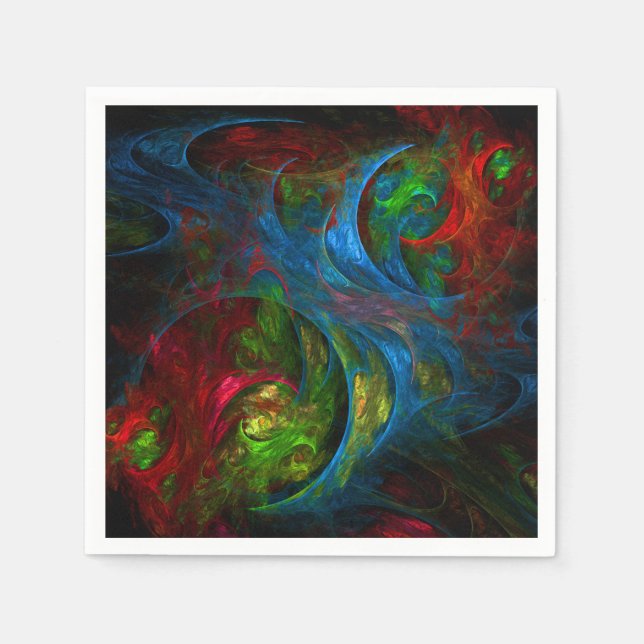 Genesis Blue Abstract Art Napkins (Front)