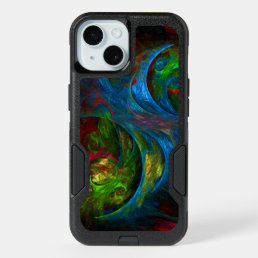 Genesis Blue Abstract Art iPhone 15 Case