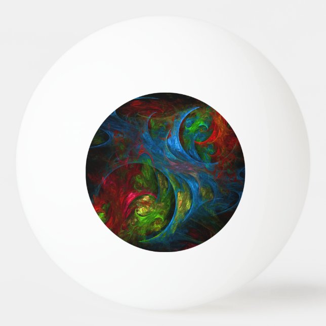 Genesis Blue Abstract Art Ping-Pong Ball (Front)