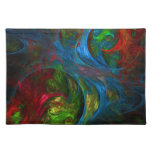 Genesis Blue Abstract Art Placemat at Zazzle
