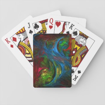 Genesis Blue Abstract Art Playing Cards by OniArts at Zazzle