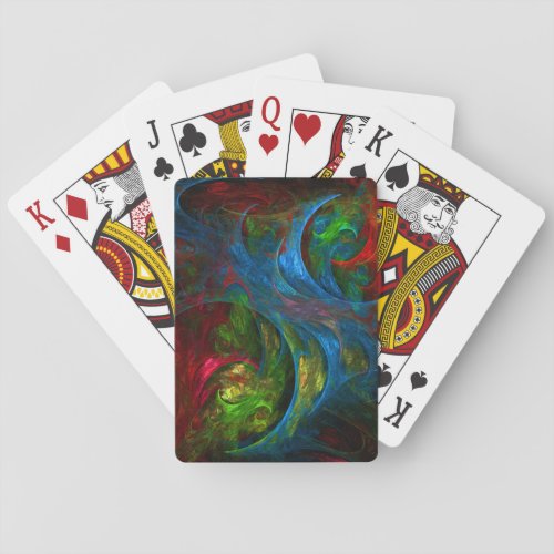 Genesis Blue Abstract Art Playing Cards
