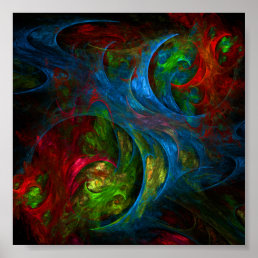 Genesis Blue Abstract Art Poster