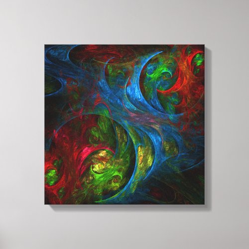 Genesis Blue Abstract Art Quad Canvas Print