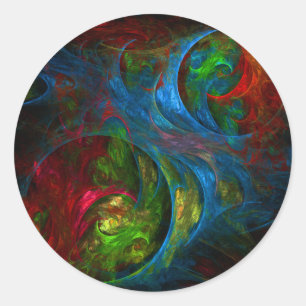 Genesis Blue Abstract Art Round Sticker