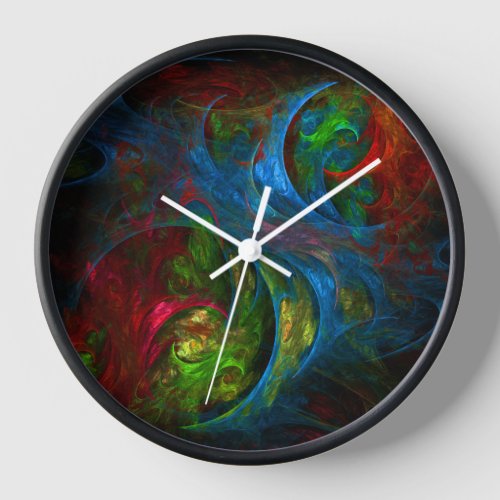 Genesis Blue Abstract Art Round Wall Clock