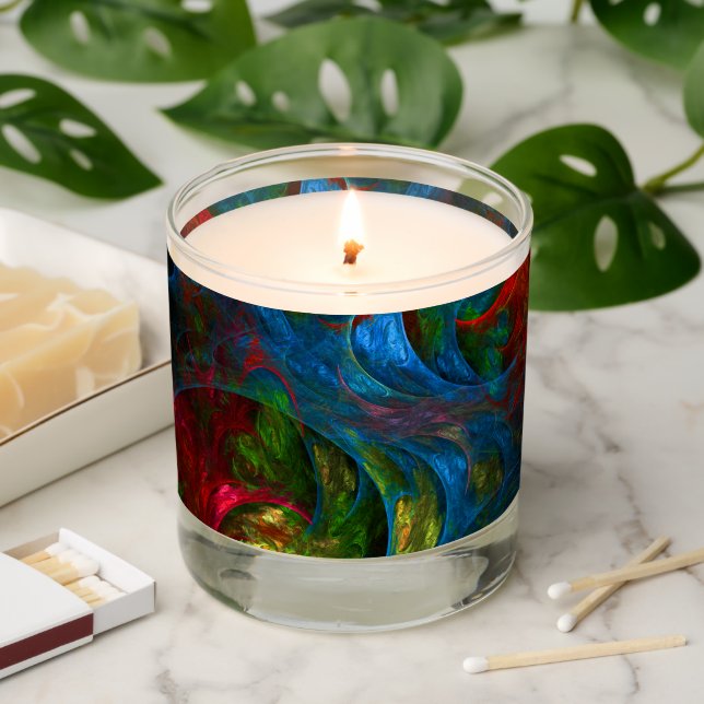 Genesis Blue Abstract Art Scented Candle (Lit)