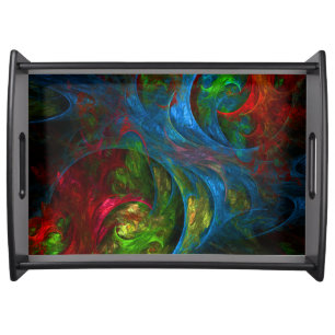 Genesis Blue Abstract Art Serving Tray