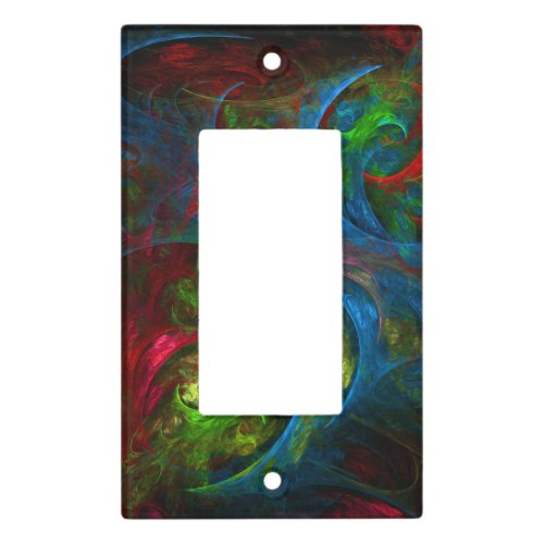 Genesis Blue Abstract Art Single Rocker Light Switch Cover