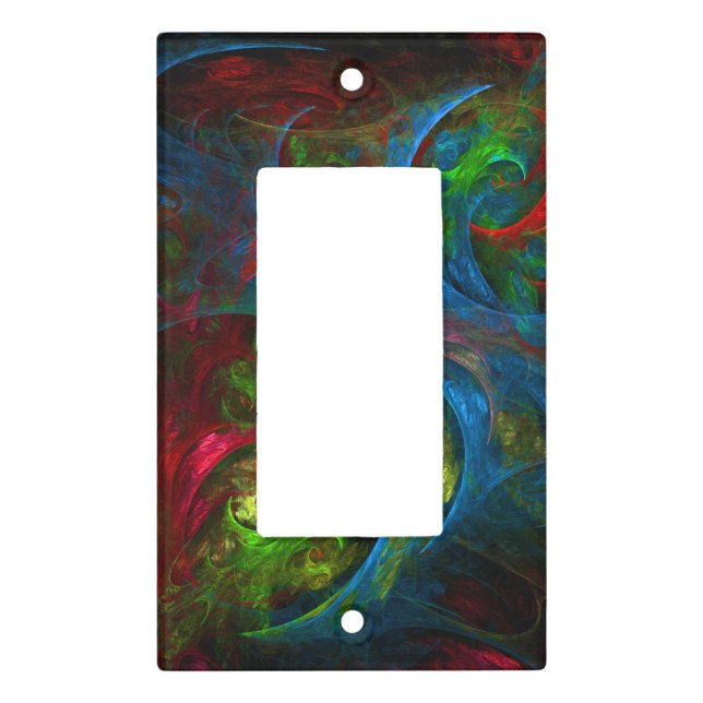 Genesis Blue Abstract Art Single Rocker Light Switch Cover (Front)
