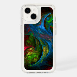 Genesis Blue Abstract Art Speck iPhone 14 Case