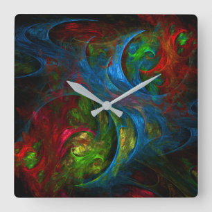 Genesis Blue Abstract Art Square Wall Clock