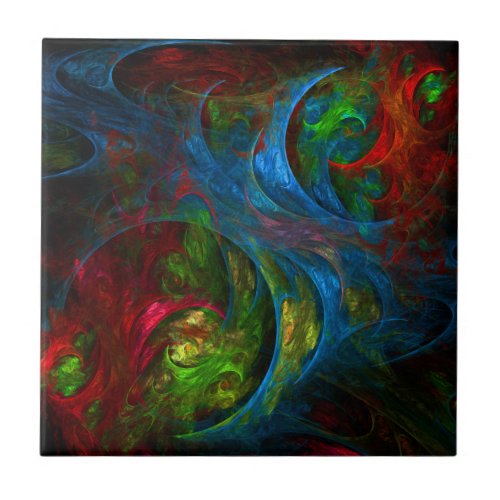 Genesis Blue Abstract Art Tile