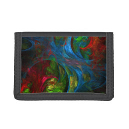 Genesis Blue Abstract Art Tri-fold Wallet