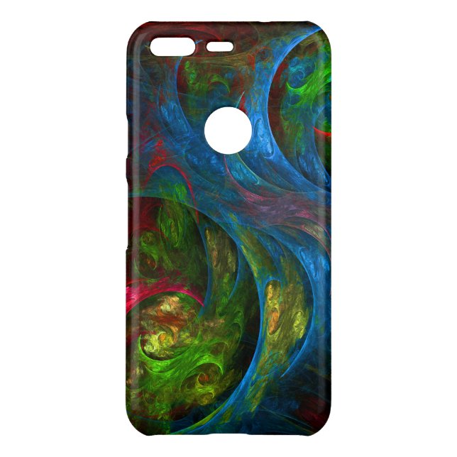 Genesis Blue Abstract Art Uncommon Google Pixel Case (Back)