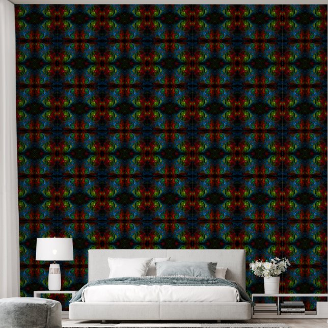 Genesis Blue Abstract Art Wallpaper (Bedroom)