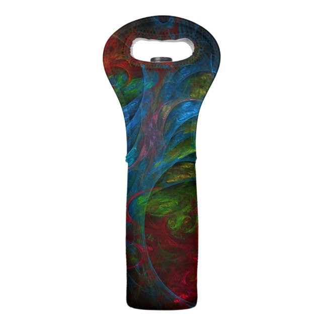 Genesis Blue Abstract Art Wine Bag (Front)