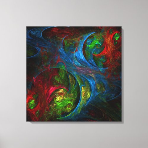 Genesis Blue Abstract Art Wrapped Canvas Print