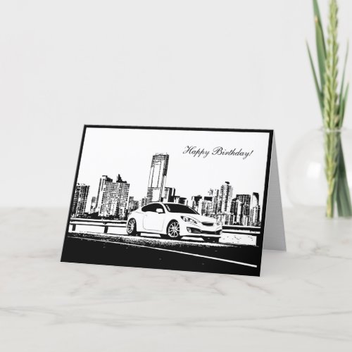 Genesis Coupe City shot â Car themed Birthday Card