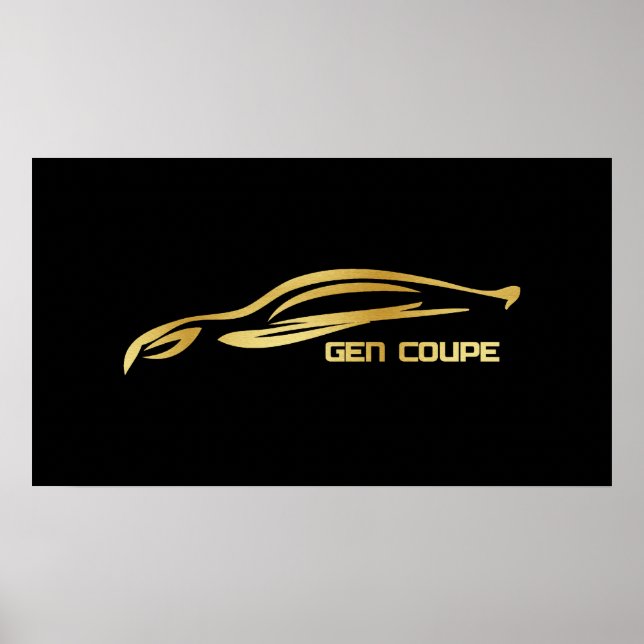 Genesis Coupe Gold Silhouette Logo Poster (Front)