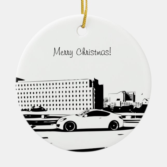 Genesis Coupe Rolling shot Ceramic Ornament (Front)