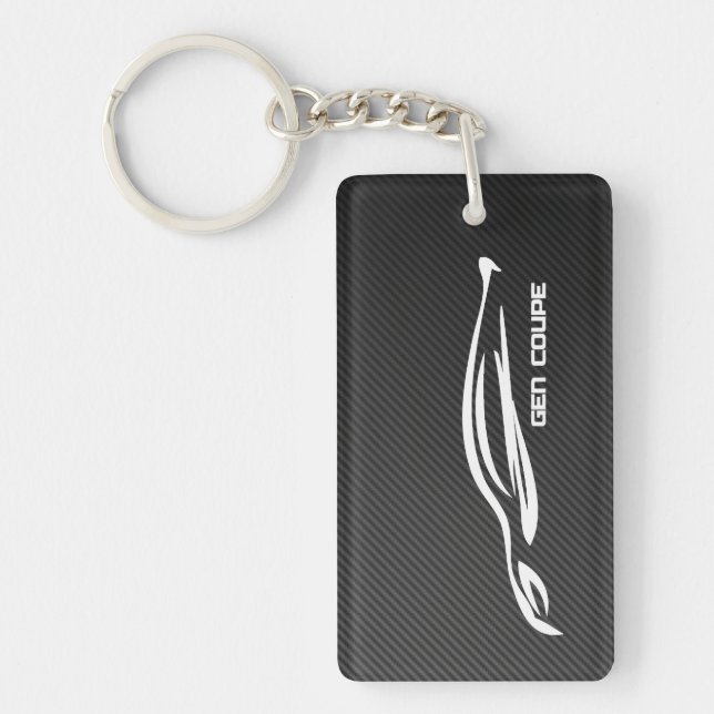 Genesis Coupe with faux carbon fiber Keychain (Front)