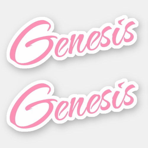 Genesis Decorative Name in Pink x2 Sticker