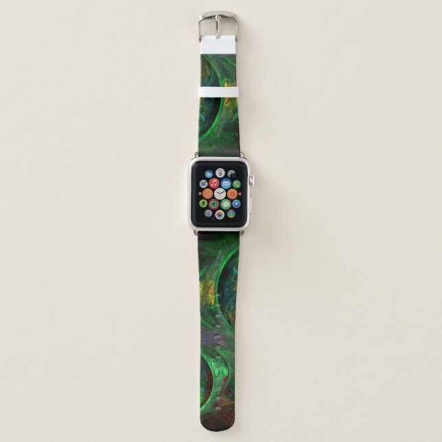 Genesis Green Abstract Art Apple Watch Band (Front)