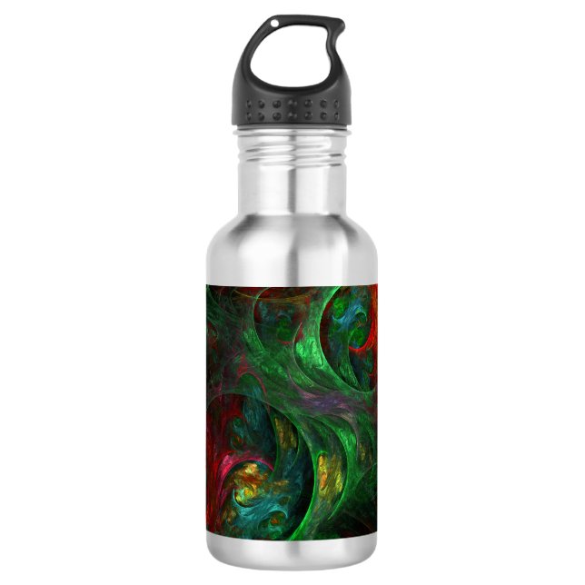 Genesis Green Abstract Art Bottle (Front)