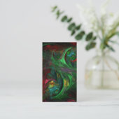 Genesis Green Abstract Art Business Card (Standing Front)