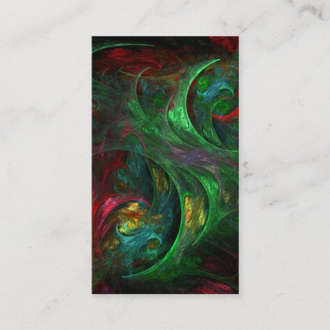 Genesis Green Abstract Art Business Card (Front)