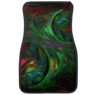 Genesis Green Abstract Art Car Floor Mat