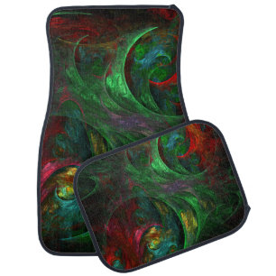 Genesis Green Abstract Art Car Mat