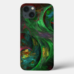 Genesis Green Abstract Art iPhone 13 Case