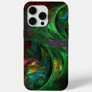 Genesis Green Abstract Art iPhone 15 Pro Max Case