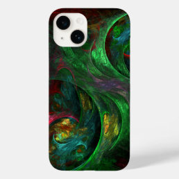 Genesis Green Abstract Art Case-Mate iPhone 14 Case