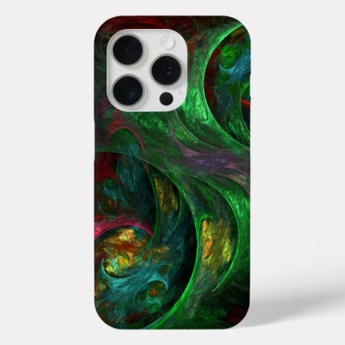 Genesis Green Abstract Art iPhone 15 Pro Case