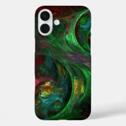 Genesis Green Abstract Art iPhone 16 Plus Case