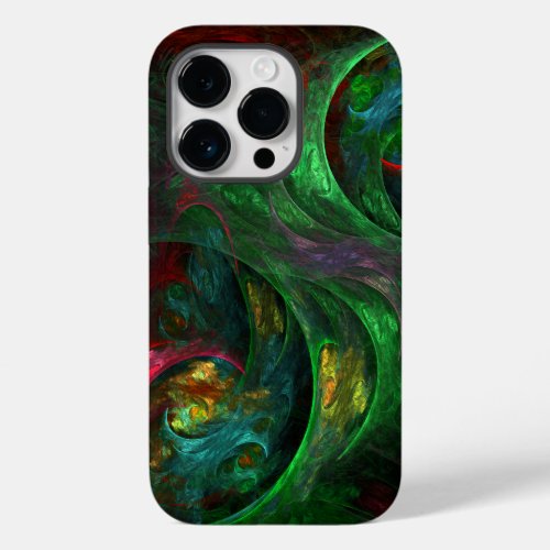 Genesis Green Abstract Art Case_Mate iPhone 14 Pro Case