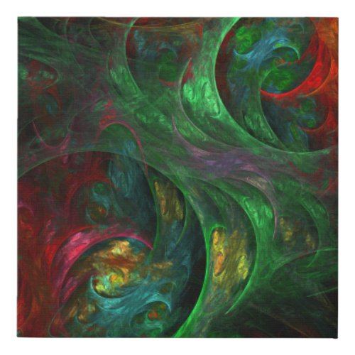 Genesis Green Abstract Art Faux Canvas Print